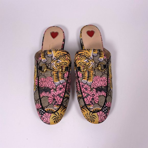 GUCCI Princetown Leather Bengal Tiger Mules *AS IS* - Picture 1 of 14